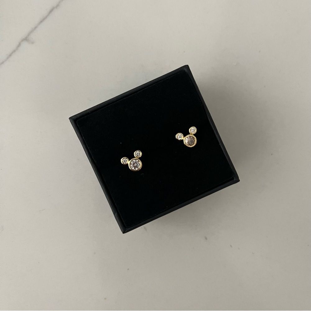 Gold Mickey Mouse Stud Earrings